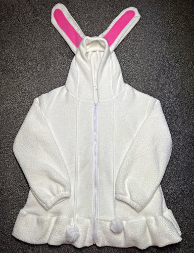 White fleece bunny ears - ears, hooded