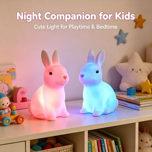 Colorful rabbit night light - night,