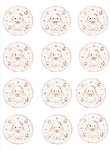 Cute bunnies edible - cute, cupcake