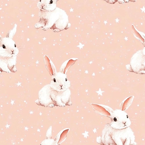 White bunnies pink - bunnies, pink!