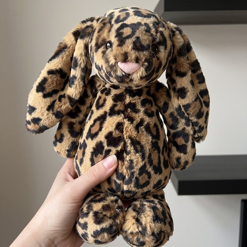 Leopard print bunny plush - leopard, soft