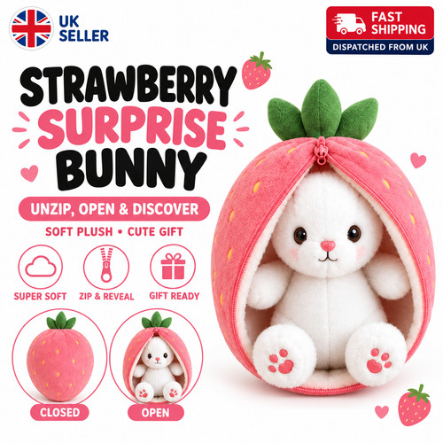 Strawberry bunny plush - 2-in-1,