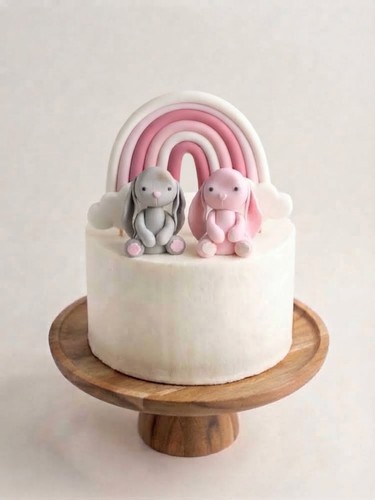 Fondant bunny and - bunny, rainbow