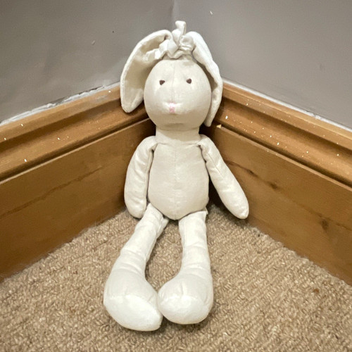 White plush bunny - white, soft