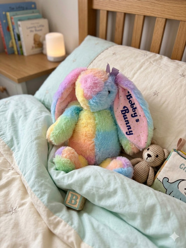 Rainbow bunny personalised - rainbow,